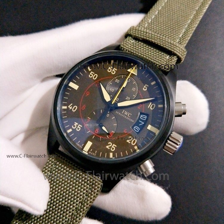 New Copy IWC Top Gun Miramar Chronograph Watch Black Case